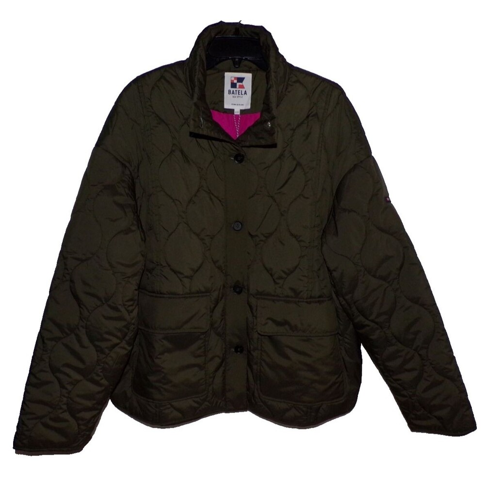 BATELA SEA STYLE Warm Green Quilted Jacket 14 NWT!